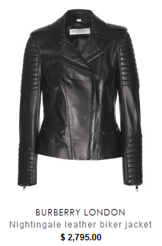Burberry London Nightingale leather biker Jacket $2,795
