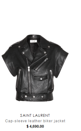 Saint Laurent Cap-sleeve Leather Biker Jacket $4,690.00