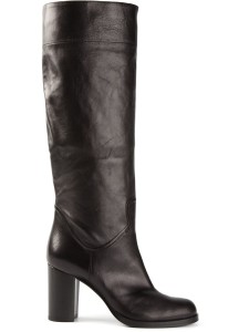 Black leather knee high boots from Casadei