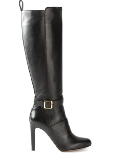 Chloé stiletto black leather knee high boots