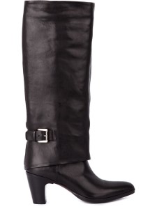 Costume National Black leather knee high boots