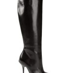 Gianmarco Lorenzi black leather knee high stilleto boots