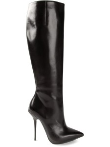 Gianmarco Lorenzi black leather knee high stilleto boots