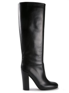 Proenza Schouler almond toe Black leather knee high boots