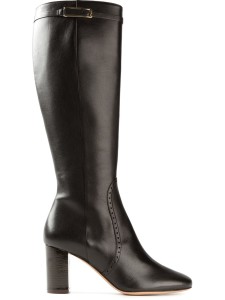 Salvatore Ferragamo Black calf leather knee high boots