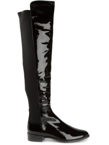 Stuart Weitzman patent black leather knee high boots