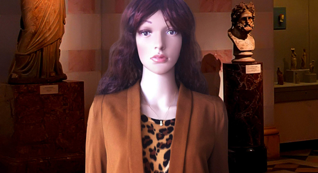 mannequin brown leopard print calvin klein dress brown hm blazer
