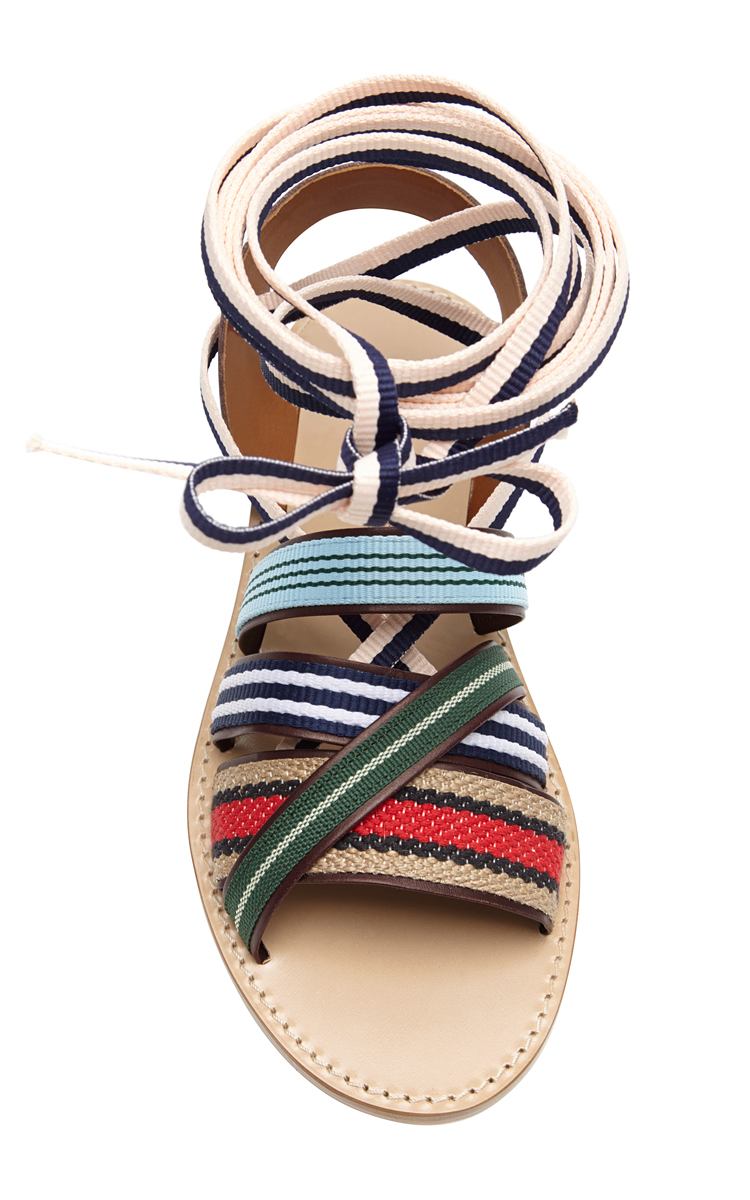 Band of Outsiders Strappy Multicolor Ankle-Tie Sandals