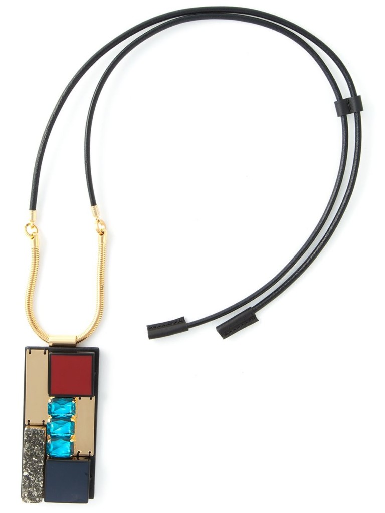 Marni rectangular pendant necklace