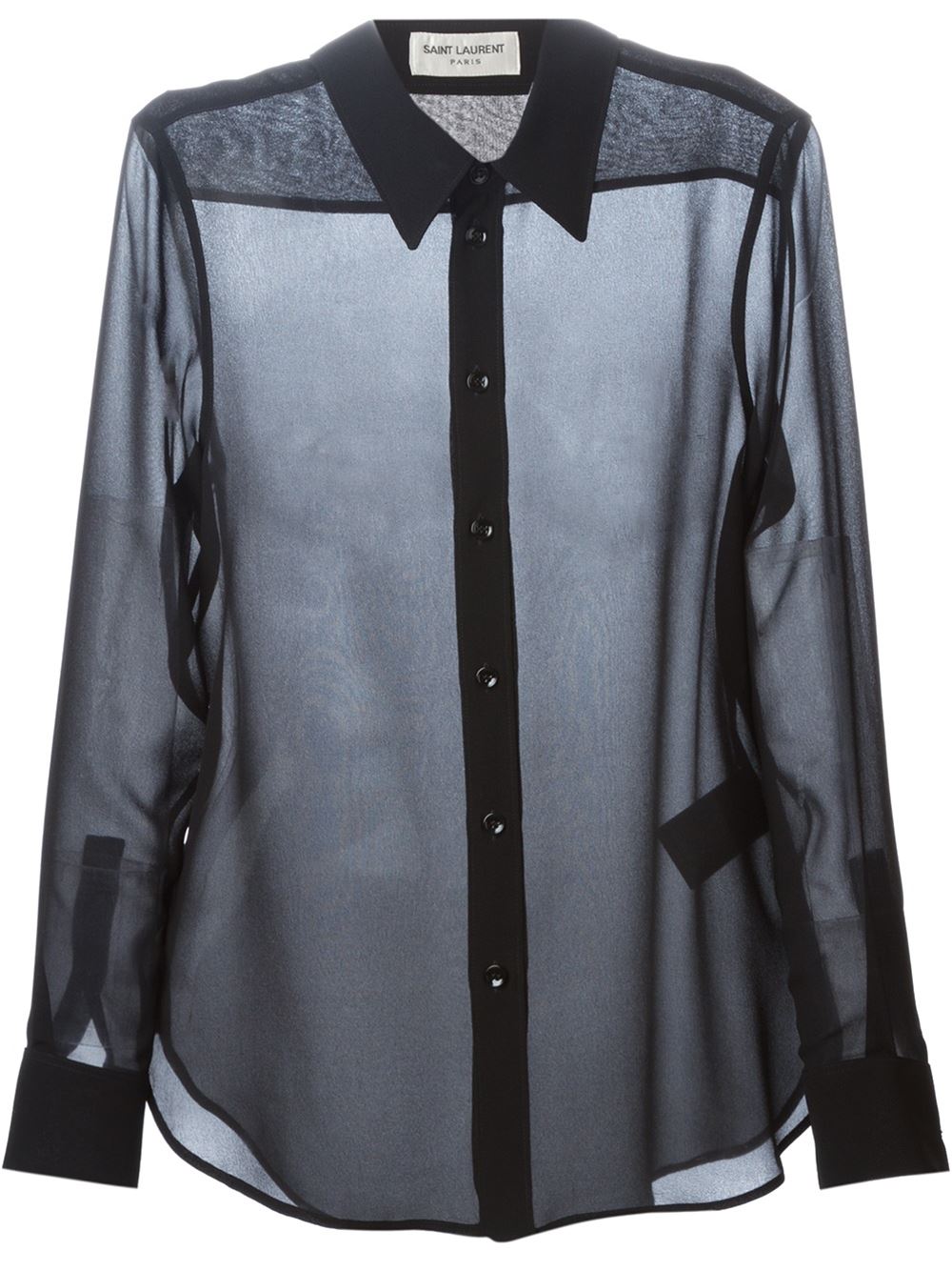 black silk sheer Saint Laurent blouse