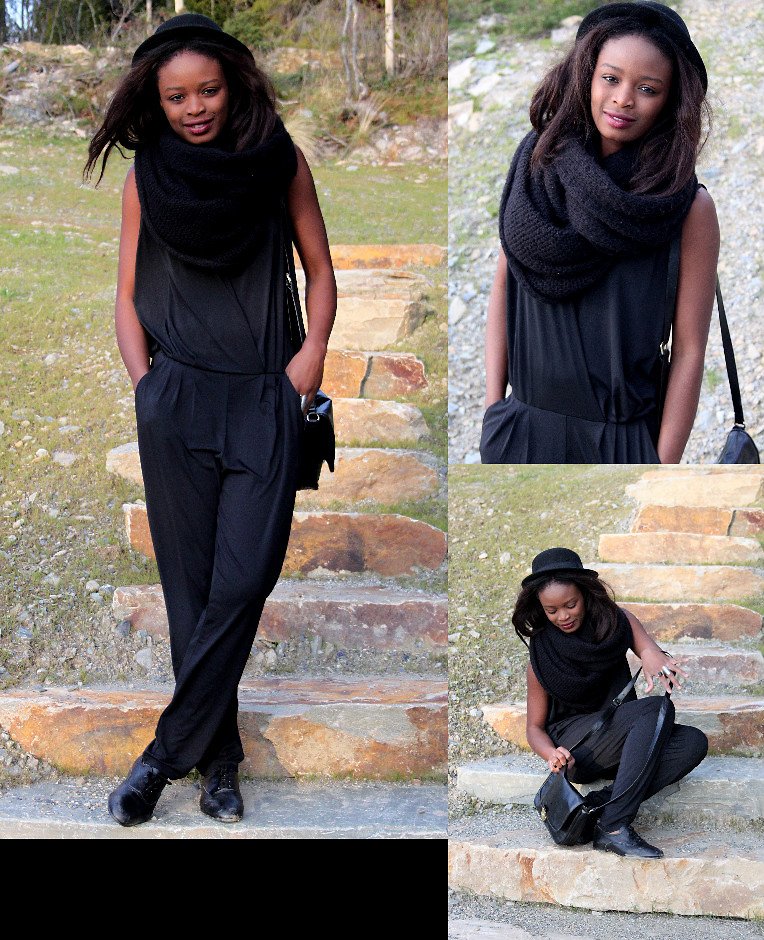Sarah B blogger from Asker Norway wearing black jumpsuit