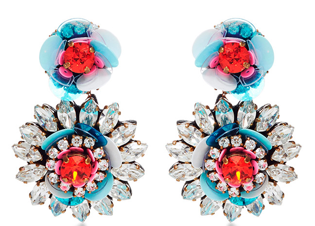 Shourouk Flower Crystal Earrings