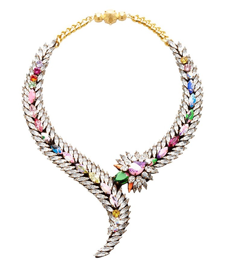 Shourouk Piuma Splash Crystal Necklace