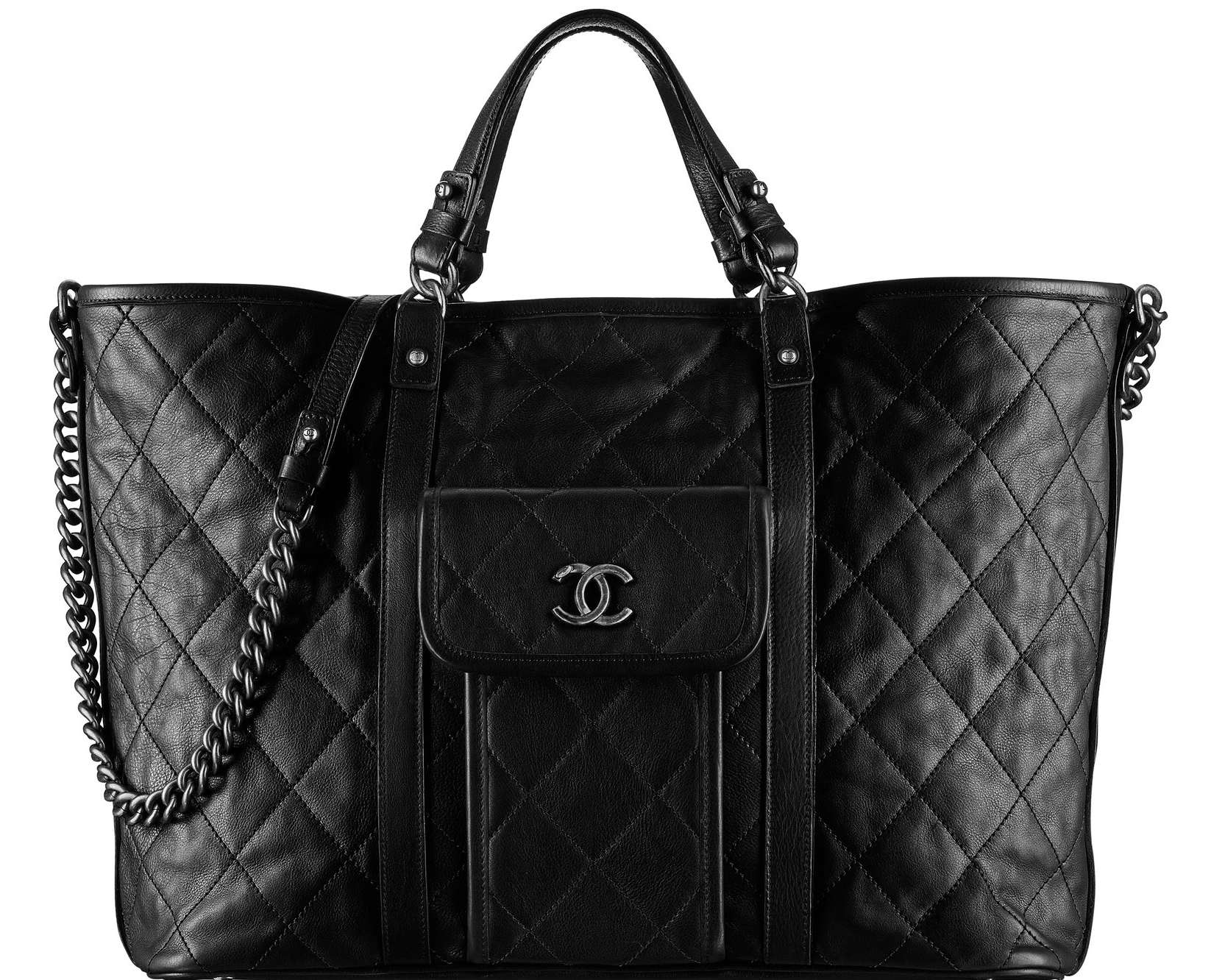 Chanel large calfskin shopping bag