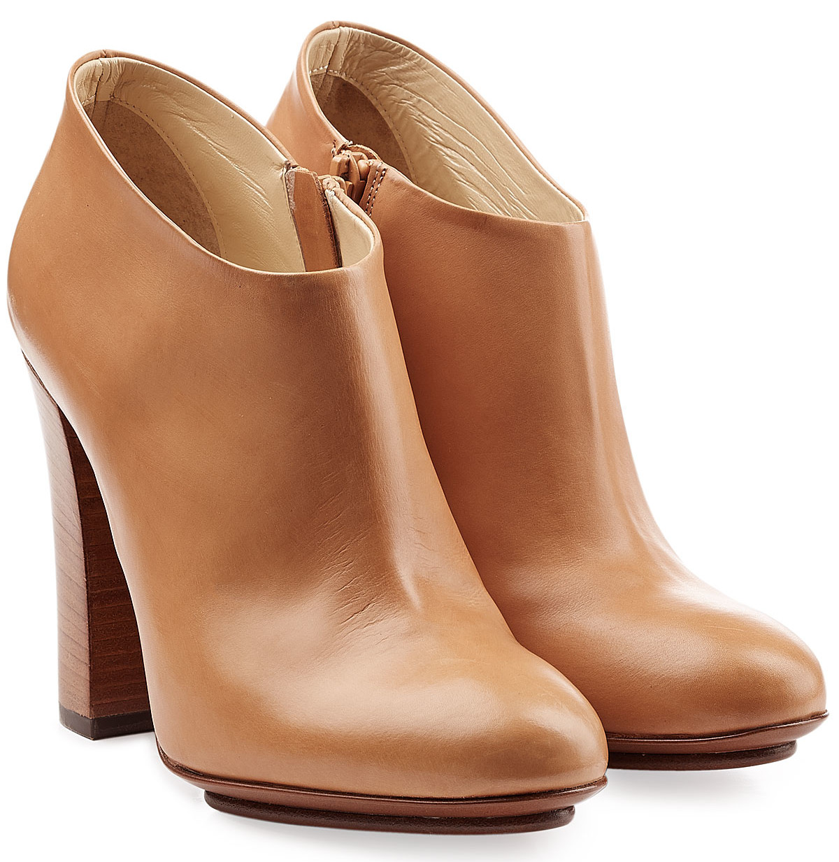 L'AUTRE CHOSE caramel Leather Ankle Boots