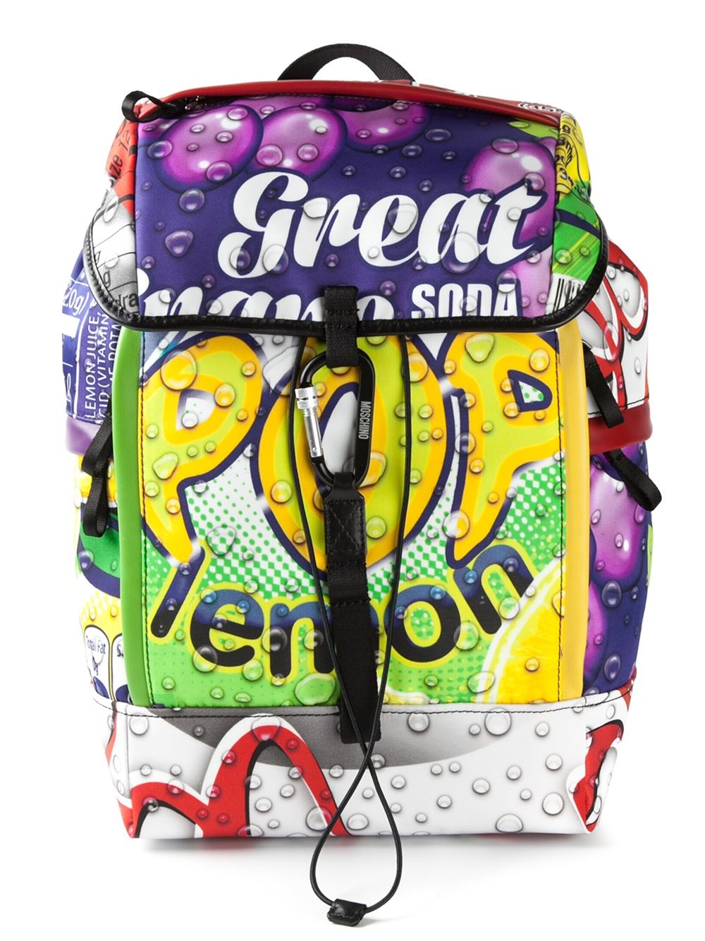 Multicoloured 'Drink Moschino' backpack from Moschino