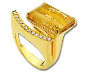 Anastazio Princess Quartz And Gold Ring