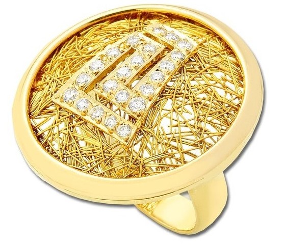 Anastazio Zeus Sun Maiander Gold Ring