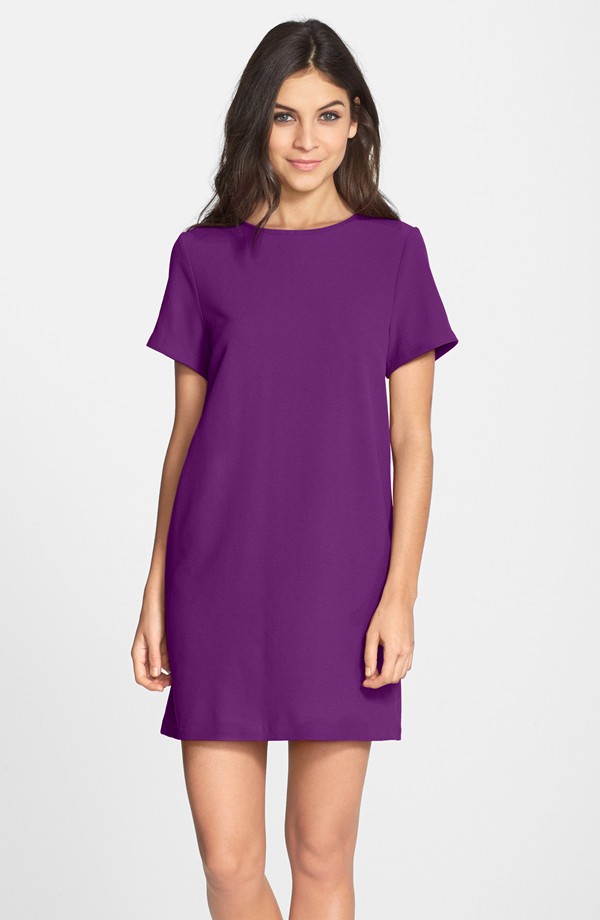FELICITY & COCO Purple Crepe Shift Dress