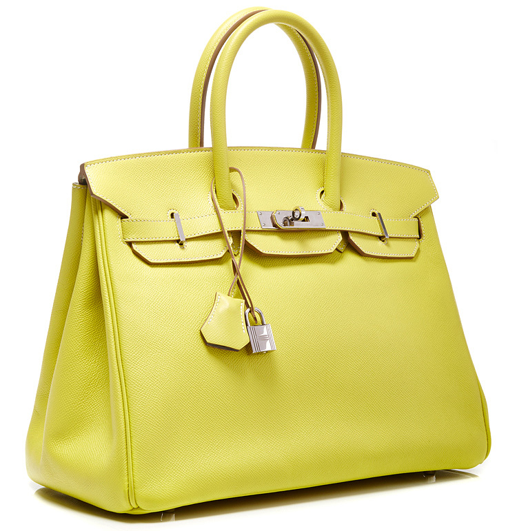 Hermes 35cm Lime & Gris Perle Candy Collection Epsom Birkin