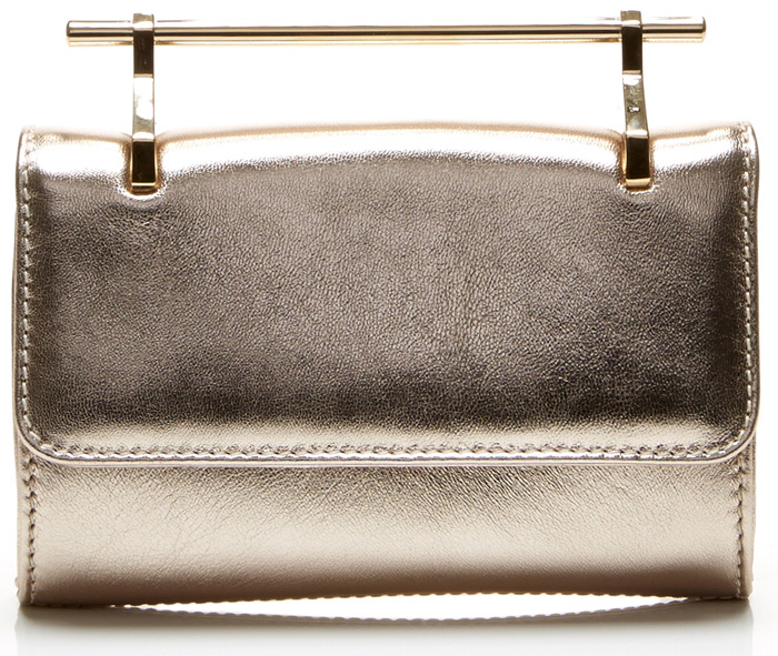 M2Malletier Mini Fabricca Leather Bag in Gold