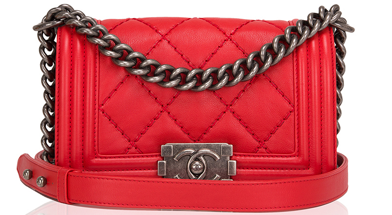 Madison Avenue Couture Chanel Red Quilted Calfskin Small Double Quilt Boy Bag