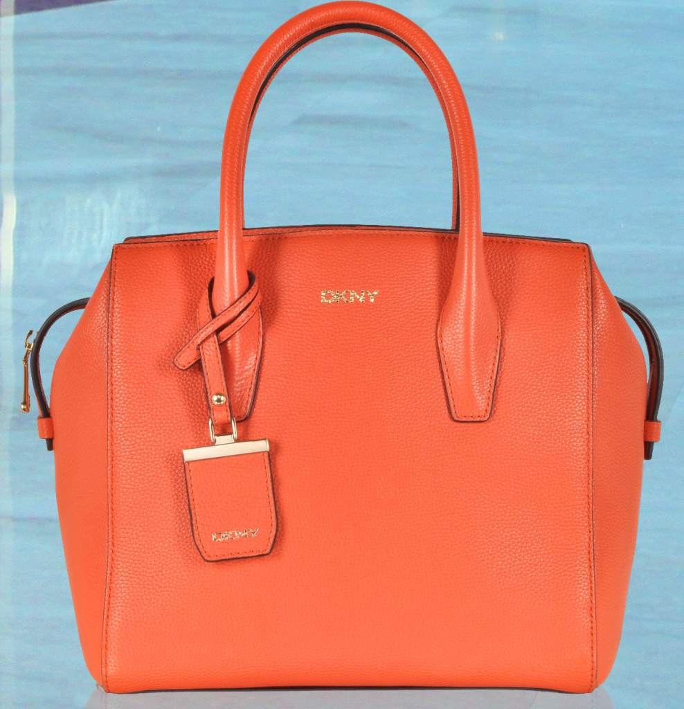 DKNY Chelsea Orange Leather Satchel