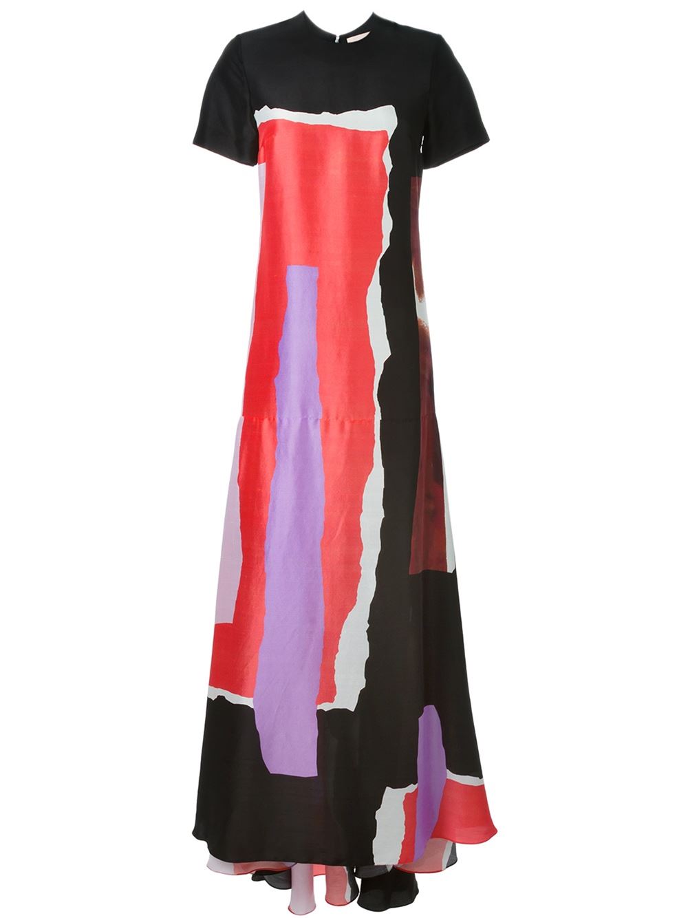 Roksanda Ilincic Black dust rose lilac silk Garnet dress
