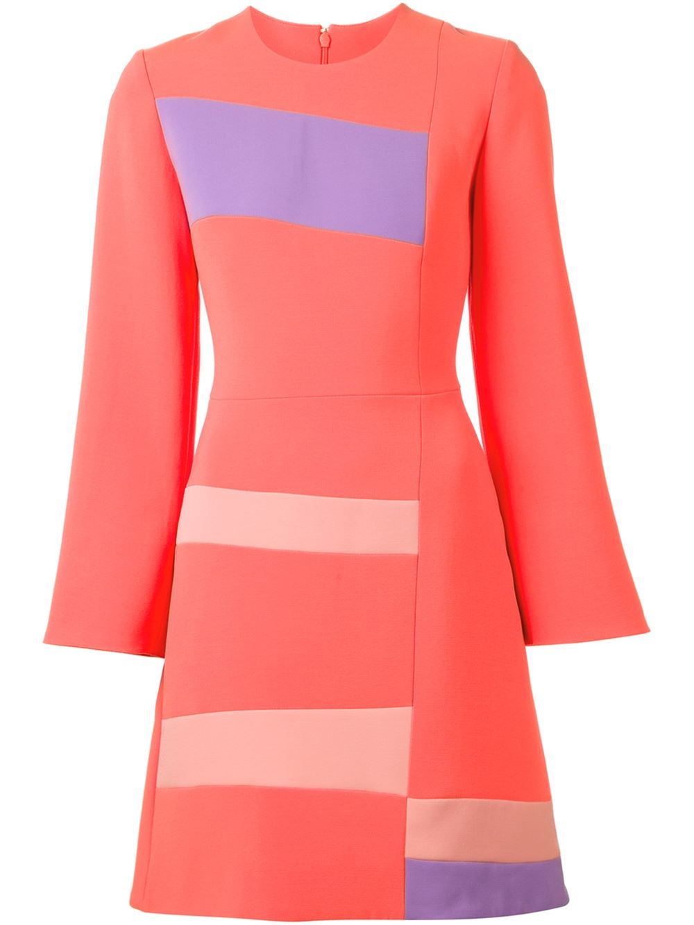 Roksanda Ilincic tonal pink lilac colour block A-line dress