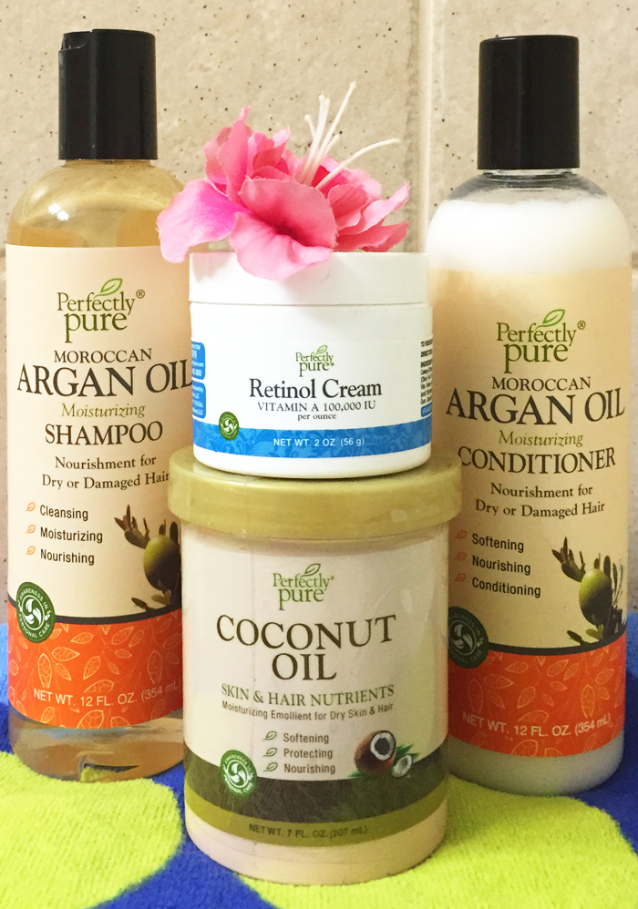 puritan' pride perfectly pure argan oil shampoo conditioner coconut oil retinol cream