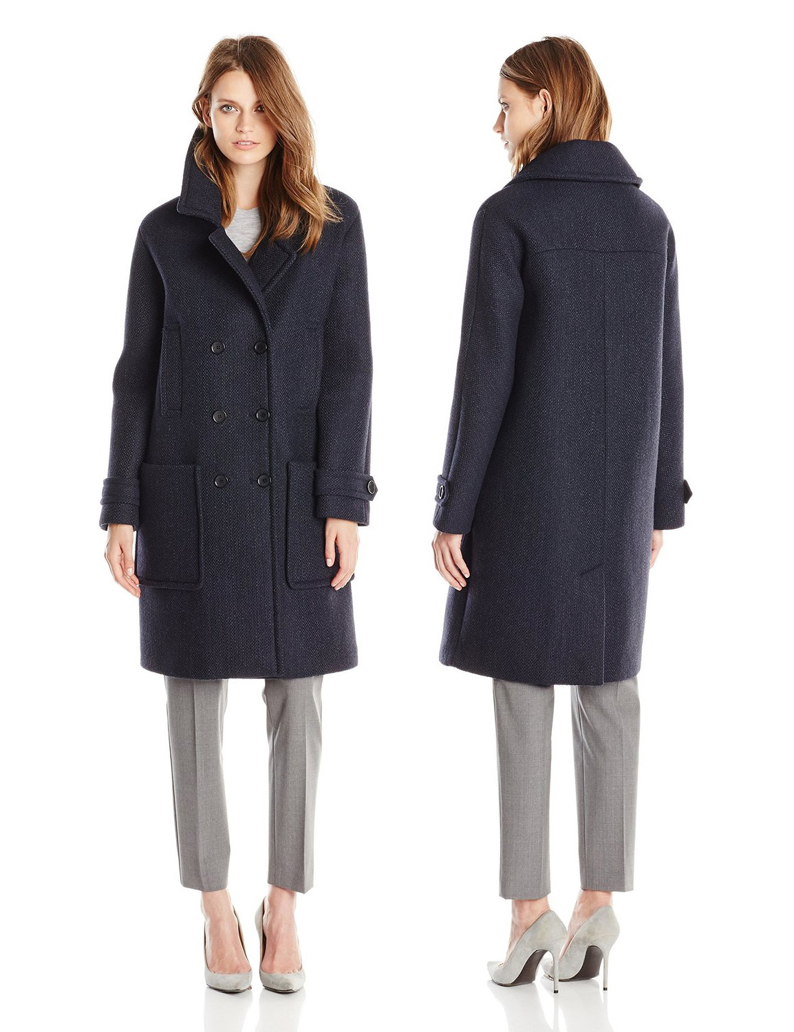 Tommy Hilfiger Womens Wool-Blend Neoprene Fashion Coat