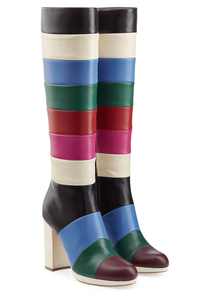 Valentino color block knee high boots