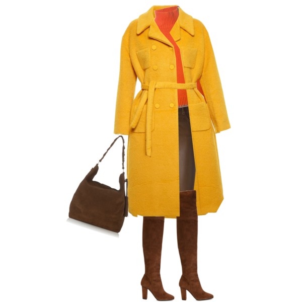 Brown orange yellow outfit idea 1