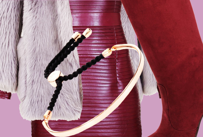 monica vinader fiju bracelet accessorize balmain burgundy leather dress copy