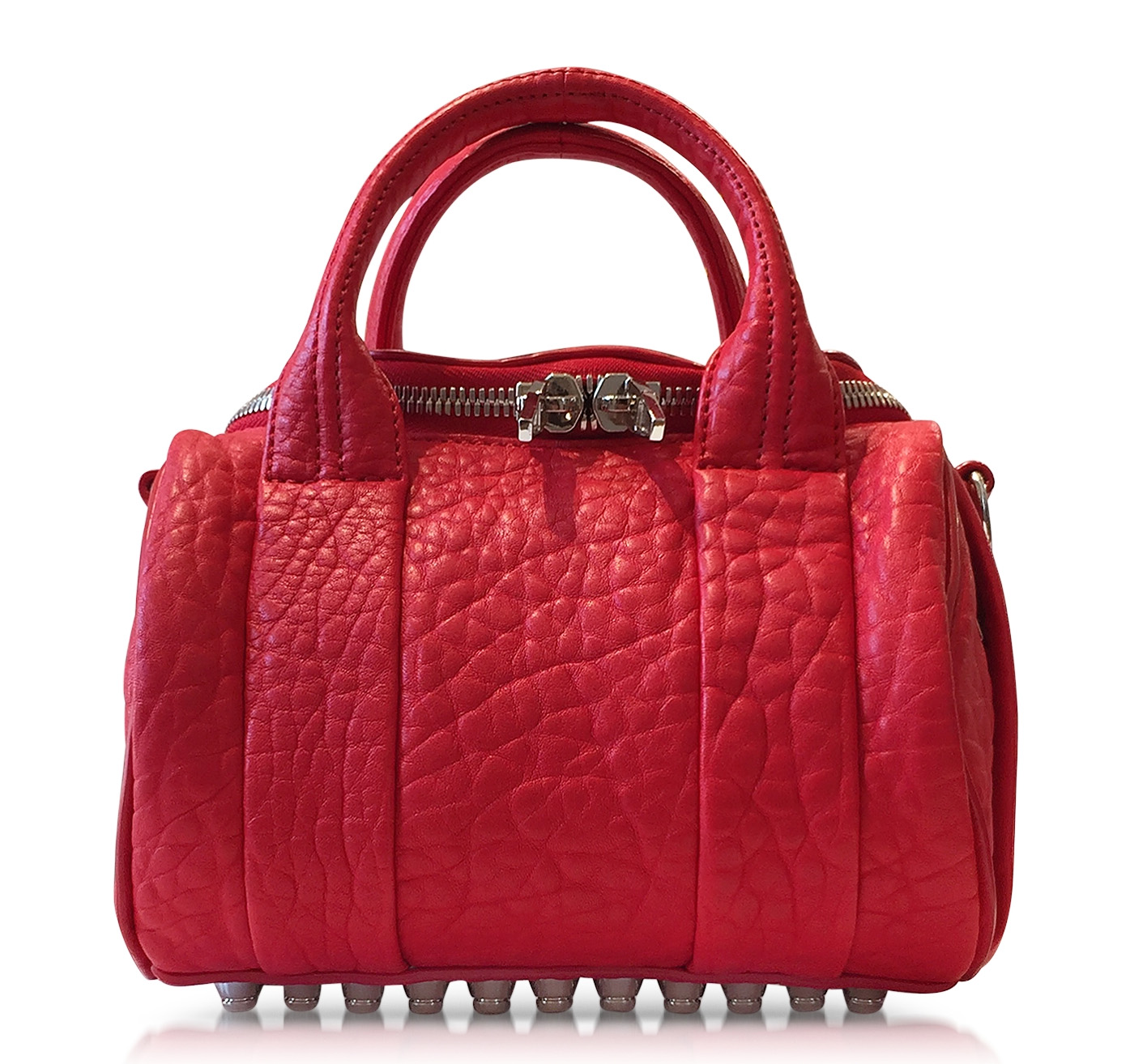 Designer handbags - Alexander Wang Mini Rockie Coral Pebbled Leather Satchel
