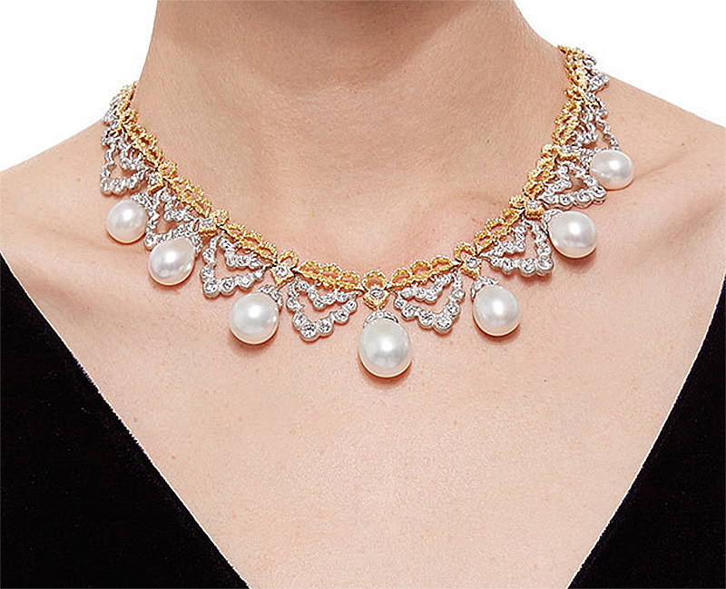 Buccellati Pearl and Diamond Necklace 2