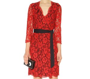 Diane von Furstenberg Julianna red lace dress