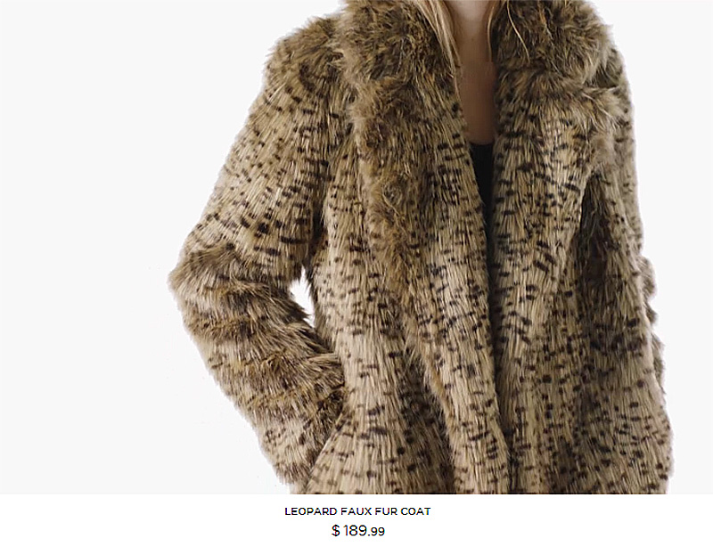 MANGO leopard faux fur coat