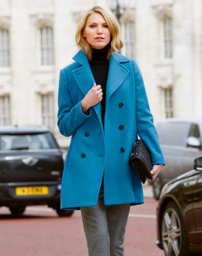 Pure Collection blue cashmere blend peacoat