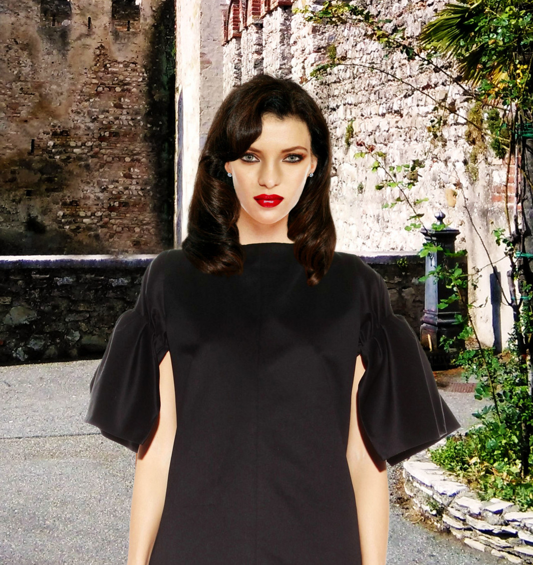 photoshop composite rendering of model in VIctoria Beckham dress