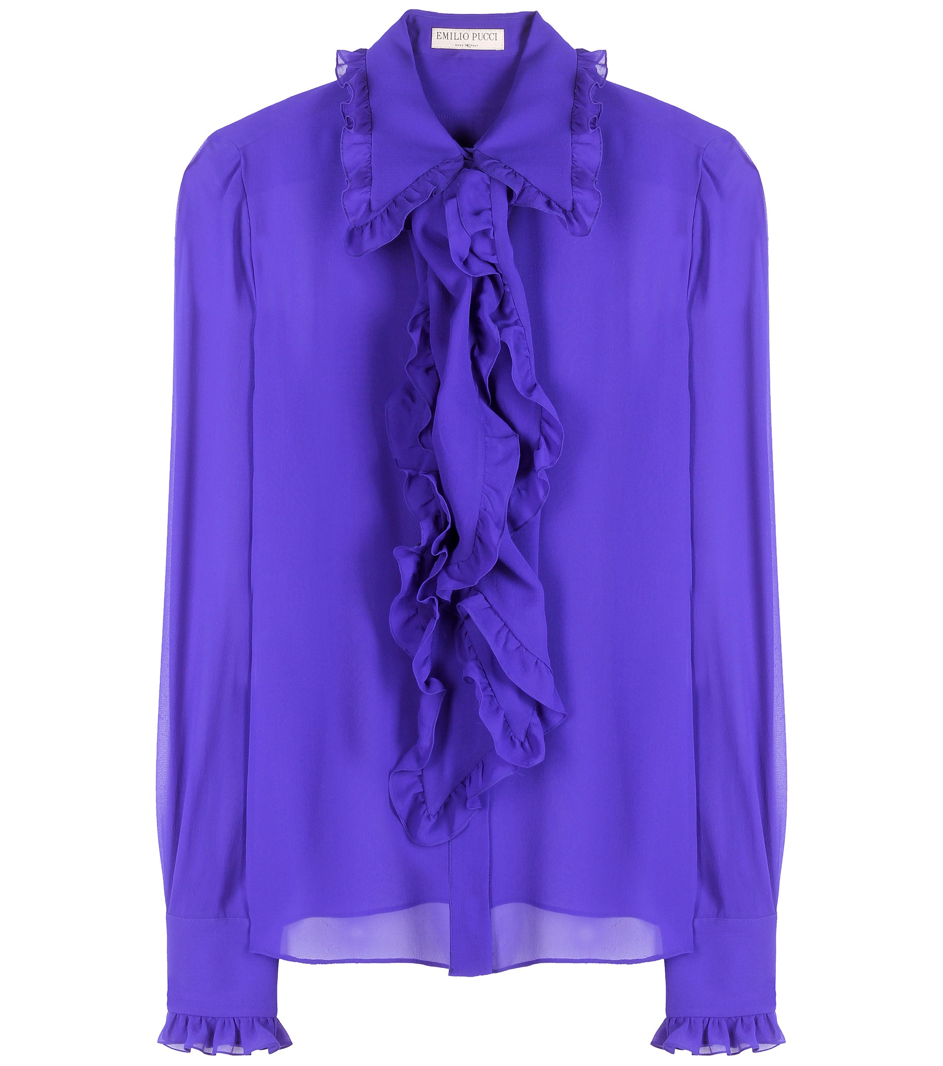 purple emilio pucci sheer blouse