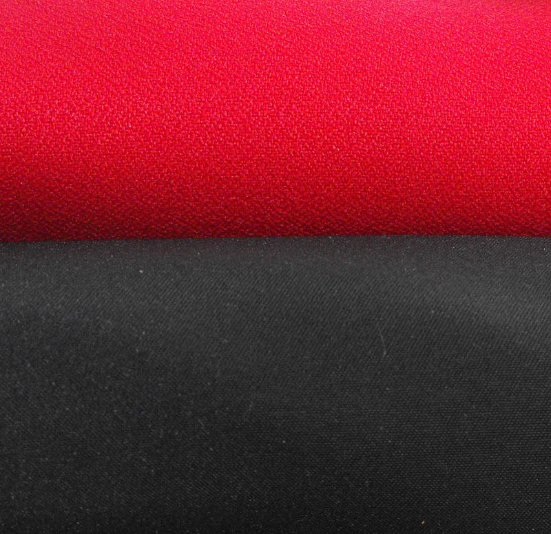 red crepe black duchess satin fabric