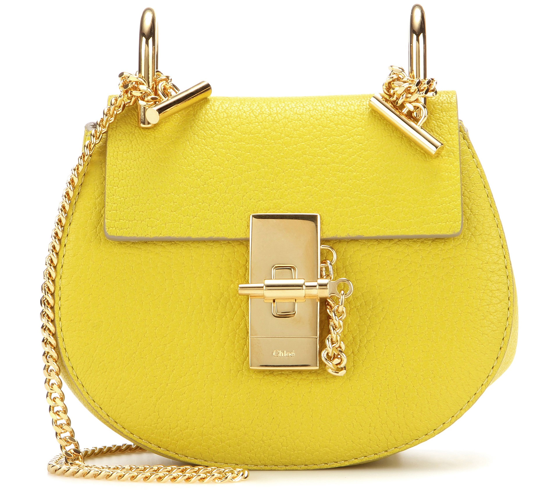 Yellow Chloe Drew bag - Yellow Chloe Nano Drew leather shoulder bag