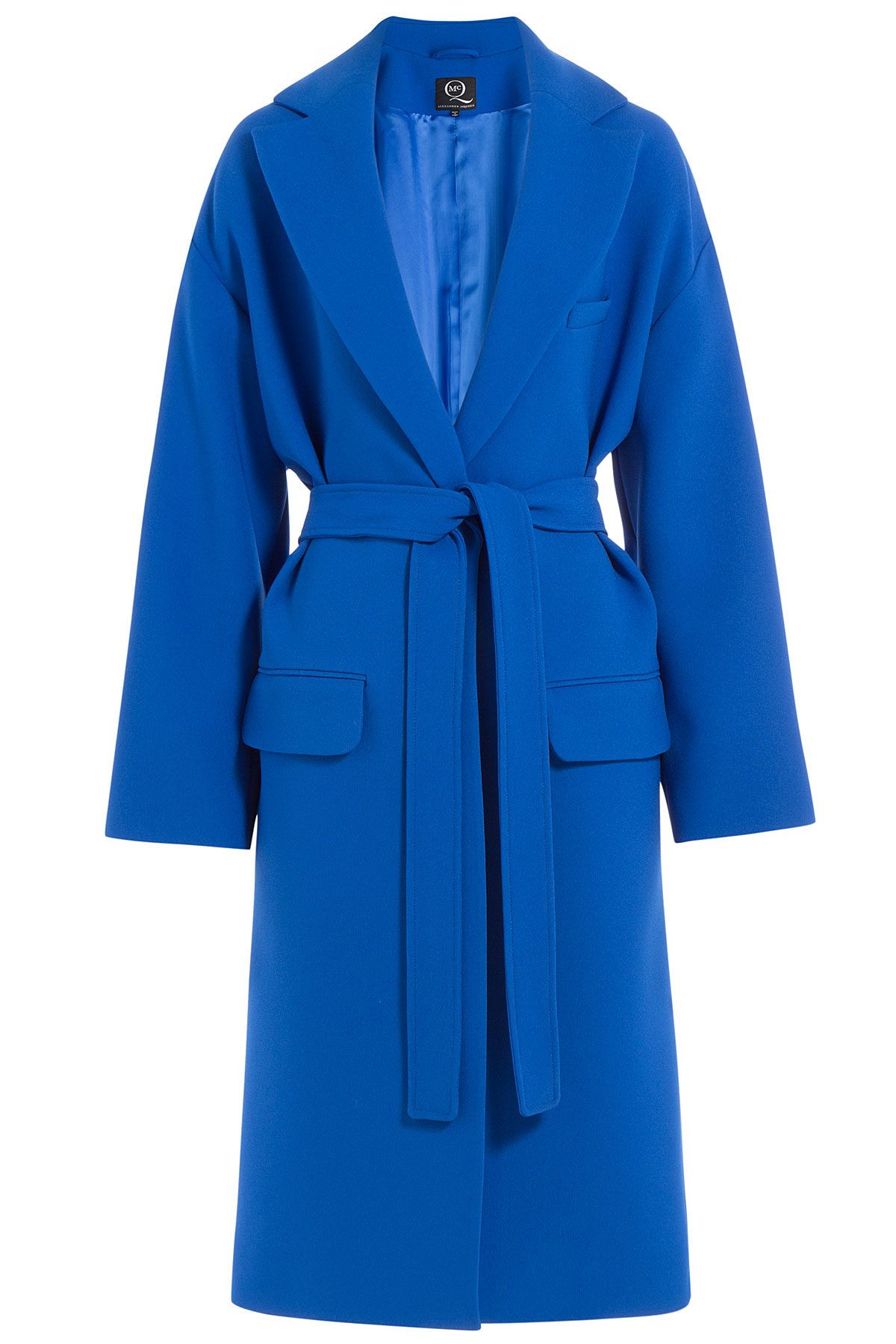 royal blue mcq Alexander McQueen belted coat - blue and purple