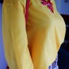 Avon Fashions Yellow long sleeved silk blouse 2