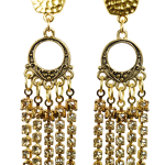 swarovski elements rhinestone crystal chain clip dangle earrings