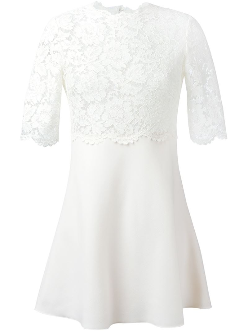 Valentino lace crepe couture dress