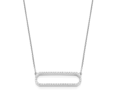 Monica Vinader Naida Rectangle Open Necklace - Diamond