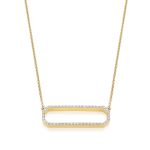 Monica Vinader Gold Vermeil Naida Rectangle Open Necklace – Diamond