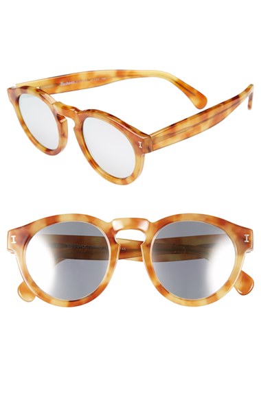 Illesteva 'Leonard' 48mm Sunglasses Amber/ Silver One Size